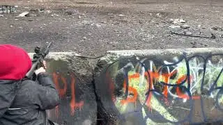Shooting with M4 223 Rifle Gun