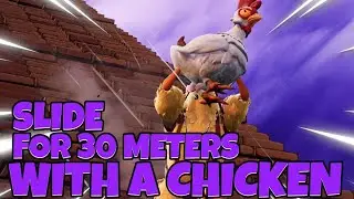 SLIDE FOR 30 METERS CONTINUOUSLY WHILE HOLDING A CHICKEN