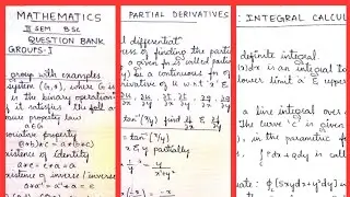 Mathematics 2nd sem bsc | groups, partial derivatives & integral calculus  important Q & solutions 