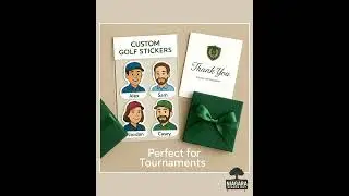 Golf Cart Caricature Panels - Custom Foursome Cartoon Art