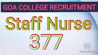 #GOA_MEDICAL_COLLEGE #RECRUITMENT #STAFF_NURSE Goa Medical College Staff nurse recruitment
