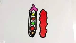 How To Draw A Cute Peas Drawing, Painting & Coloring For Kids and Toddlers_ Child Art 🐋🌈🎨