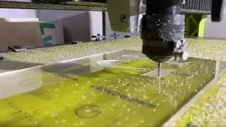 Milling engraving on 5 mm thick plexiglass. Gravograph is8000