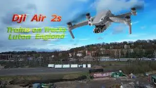 Aerial Footage of British Trains at Central Station of Luton England UK  DJi Air 2s Drone's 4k 30fps