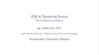 LaTeX and Sources 1: verbatim