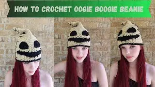 How To Crochet an Oogie Boogie Inspired Beanie, For the eyes Start with 10HDC not 8 as it says!