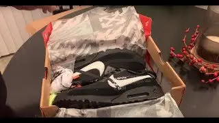 WONDERKICKS NIKE AIRMAX 90 OFFWHITE BLACK/WHITE UA/REPLICA ON FEET