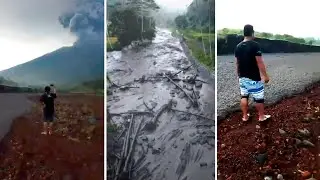 Cold lava flow threatens residents around Indonesia's Mount Agung