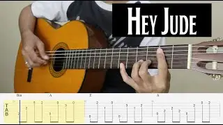 HEY JUDE - The Beatles - Fingerstyle Guitar Tutorial TAB