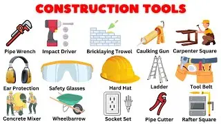 50 Construction Tools Names Vocabulary in English | Construction Tools And Equipment Names #vocab