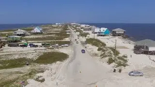 Dauphin Island, Alabama Drone Flyover from the West End Beach