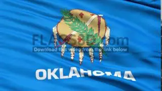 Waving Flag Of The US State of Oklahoma