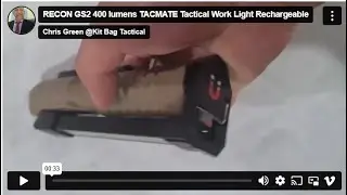 RECON GS2 400 lumens tacmate tactical work light rechargeable 720p