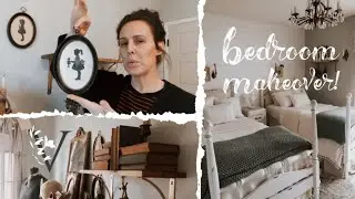 Farmhouse Bedroom Makeover | Decorate with Vintage Decor | bedroom tour