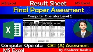 Result Sheet CBT Assessment Ms excel Computer operator level 2