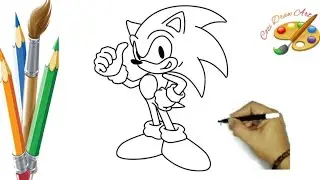 How to draw Sonic..Easy drawing Sonic step by step