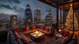 London Winter Balcony Jazz ☕ Cozy Christmas Rooftop Ambience & Relaxing Jazz Music for Study, Focus