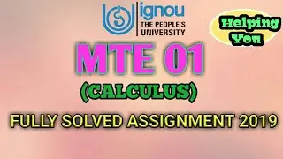 MTE 01 IGNOU SOLVED ASSIGNMENT 2019