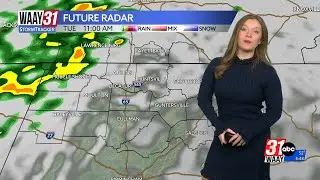 Updated look at future radar for tomorrows rain
