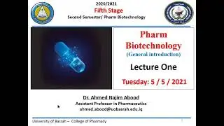 Pharmaceutical Biotechnology. Lec1.د.أحمد