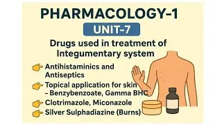 PHARMACOLOGY UNIT -7 (Drugs used in the treatment of Integumentary system) for Bsc nursing students