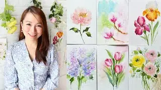New Skillshare Class: Paint Spring Watercolor Flowers