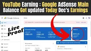 Google Adsense Main Balance Got Updated Today | December Month's Earnings Added in Adsense Account