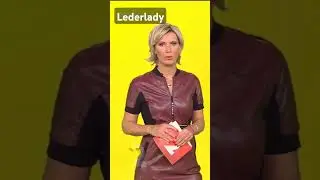 Kamilla Senjo im Lederkleid. Klasse