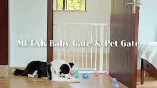 MUTAK Baby & Pet Safety Gate | One-Hand Open, Auto-Close, Double Lock Protection