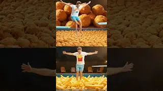 ASMR: Fried Fish Balls Pool 🐟 vs French Fries Pool 🍟 | Selora ASMR #asmrfocus #animation #asmr