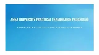 Anna University practical Examination Procedure