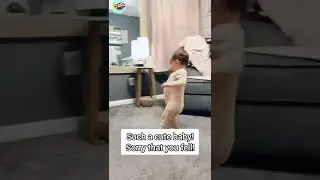 Poor baby falls after getting dizzy! 😢