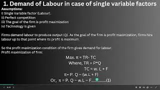 Demand for labour in case of single and several variable input easily explained (in Nepali)