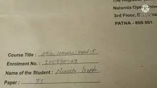 Nalanda open university  ka assignment  kaise likhe,how to write Nou assignment,part-1,by N.kumar.