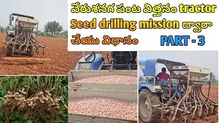 వేరుశనగ పంట విత్తనం tractor Seed drilling mission ద్వారా వేయు విధానం# groundnut #multicrop# in