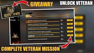 How to complete New Veteran Mission In Free Fire - New Elite Pass Mission Complete - FF New Events 🔥