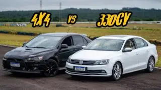 LANCER RALLYART VS JETTA 211CV! A TRAÇÃO SUPERA POTENCIA?