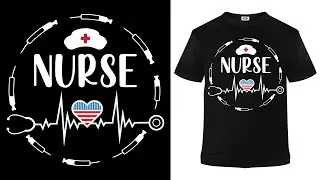 Nurse T-Shirt Design With Us Flag | T-Shirt Design In Illustrator | Easy T-Shirt Design Tutorial