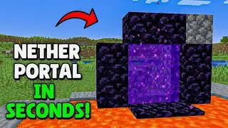 How To Make a Nether Portal With Lava And Water | Minecraft