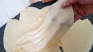 طريقة تحضير عجينة الفيلو في المنزل/ او الكلاج/ الجلاش/او ورقة البقلاوة  /ناجحة 100%