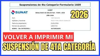 ¿Perdiste tu Suspensión de 4ta Categoría 2026? ¡Así la Imprimes de Nuevo!