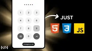 Make Your Own PIN Lock using HTML CSS JS only | Android Style