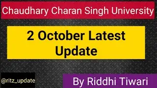 CCS University Update Today| CCSU News Update |MEd Admission Update @ritzupdate