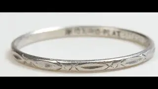 Antique Art Deco Women's Wedding Band Platinum Ring Size 5.5 UK-K1/2 1.37MM