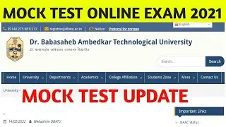 DBATU Online Exam Winter 2021 । Mock Test Update, Id&Password Related quarries #Dbatu University