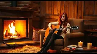 Cozy Fireplace & Soft Guitar | Warm Winter Ambience #GuitarSerenity #WarmVibes