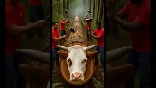 escape cow in tree  #animals #wildlife