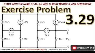 Chapter 3 Exercise problem 3.29 Solution | Super Node Analysis| Linear Circuit Analysis