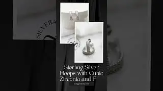 Sterling Silver Hoops with Cubic Zirconia and Fine Ball Detail
