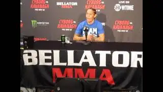 Champ Cris Cyborg media Q&A after her Bellator MMA 271 victory at Hard Rock Live in South Florida